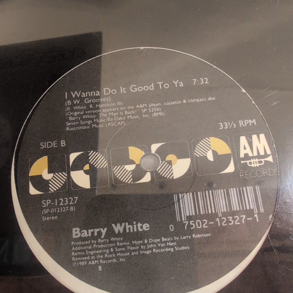 Barry White I Wanna Do It Good To Ya 12" Vinyl Single 1989 A&M Records SP-12327 - Picture 3 of 4